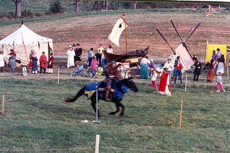 Markland's Medieval Faire: Longship Company's faering 'Gyrfalcon' behind us...