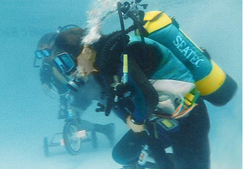 me in the underwater tricycle race