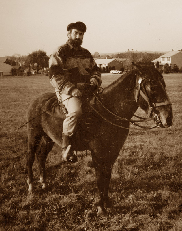 Yataalii in pelham bit with double reins, English saddle, halter underneath