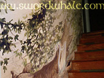 photoshop rough of staircase mural